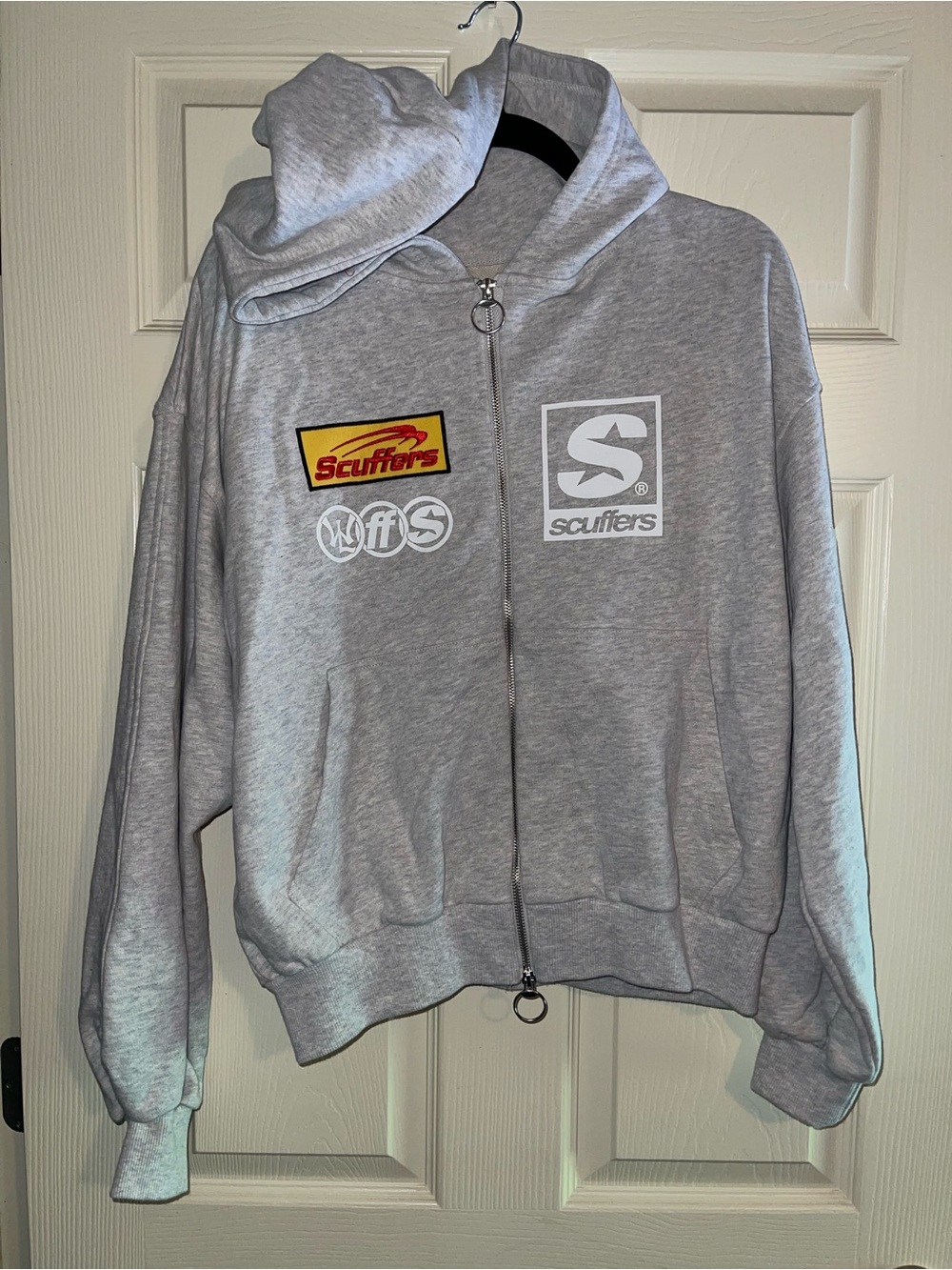 Scuffers Beige/Cream Hoodie with Logo Tag